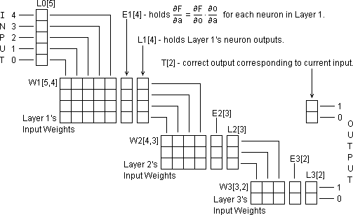 The weights data structure for the whole MLP.