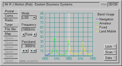 The radio communications fine tuning facility of the EBS Personal Link application.